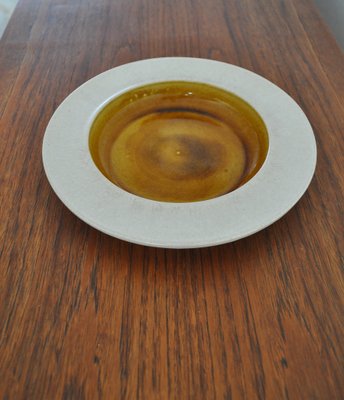 Golden Ochre Ceramic Dish from Kähler, Denmark, 1950s-HPQ-1359278