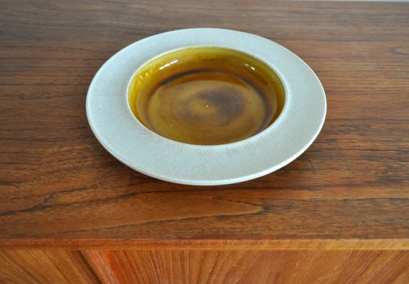 Golden Ochre Ceramic Dish from Kähler, Denmark, 1950s-HPQ-1359278