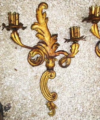 Golden Sconces, 1920s, Set of 2-ZVO-874310