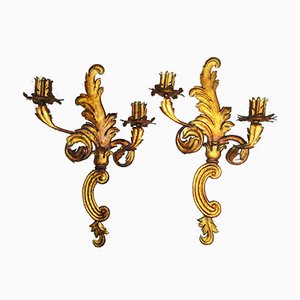 Golden Sconces, 1920s, Set of 2-ZVO-874310