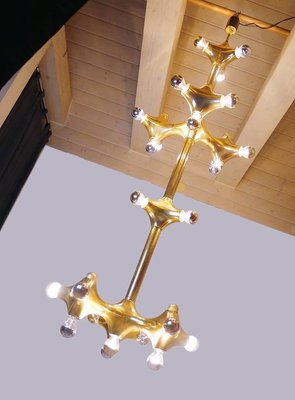 Golden Space Age Foyer Lighting Object from Cosack, 1970s, Germany-DEK-932629