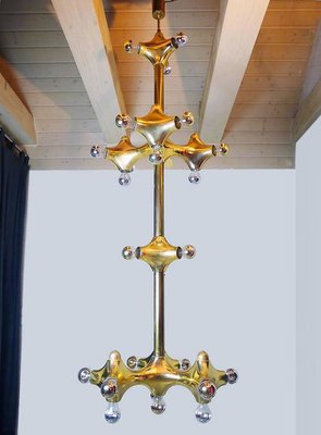 Golden Space Age Foyer Lighting Object from Cosack, 1970s, Germany-DEK-932629