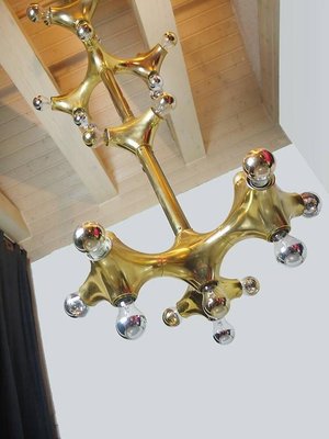 Golden Space Age Foyer Lighting Object from Cosack, 1970s, Germany-DEK-932629