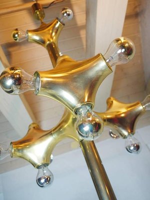 Golden Space Age Foyer Lighting Object from Cosack, 1970s, Germany-DEK-932629