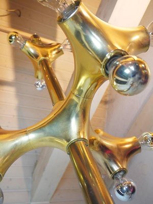 Golden Space Age Foyer Lighting Object from Cosack, 1970s, Germany-DEK-932629