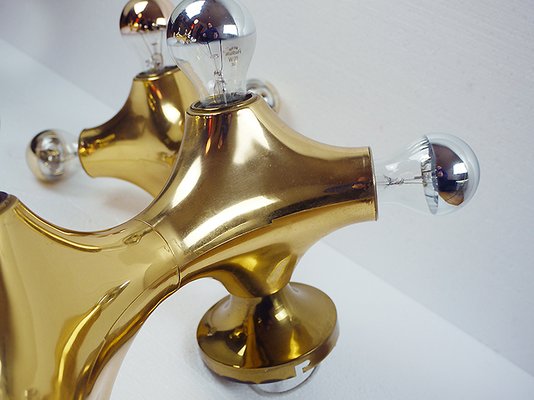 Golden Space Age Wall Lights from Cosack, 1970s, Germany, Set of 2-DEK-932630