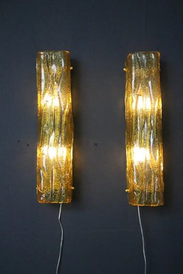 Golden Square Murano Glass Sconces in the style Mazzega, 2000s, Set of 2-YF-1706617