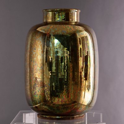 Golden Vase in Glazed Ceramic by Riccardo Gatti-MAX-1264412