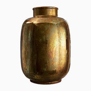 Golden Vase in Glazed Ceramic by Riccardo Gatti-MAX-1264412