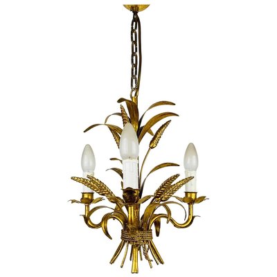 Golden Wheat Sheaf Pendant Lamp by Hans Kögl, Germany, 1970s-PUK-844268