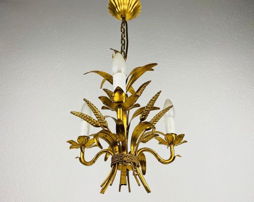 Golden Wheat Sheaf Pendant Lamp by Hans Kögl, Germany, 1970s-PUK-844268