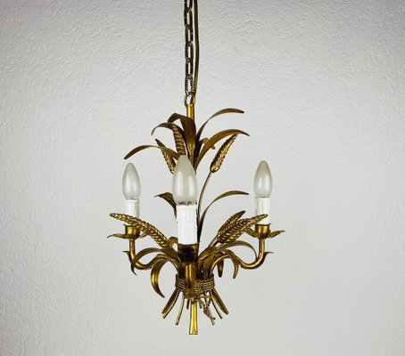 Golden Wheat Sheaf Pendant Lamp by Hans Kögl, Germany, 1970s-PUK-844268