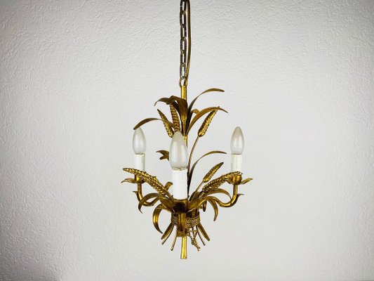 Golden Wheat Sheaf Pendant Lamp by Hans Kögl, Germany, 1970s-PUK-844268