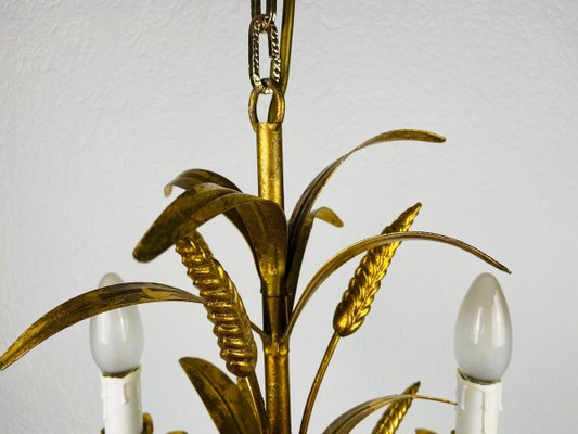 Golden Wheat Sheaf Pendant Lamp by Hans Kögl, Germany, 1970s-PUK-844268