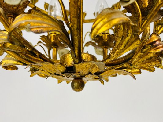 Golden Wheat Sheaf Pendant Lamp by Hans Kögl, Germany, 1970s-PUK-933489