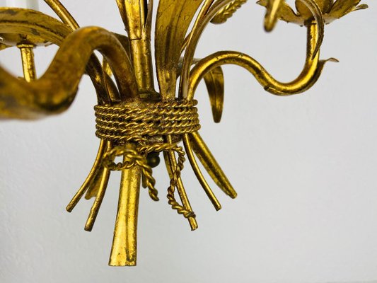 Golden Wheat Sheaf Pendant Lamp by Hans Kögl, Germany, 1970s-PUK-844268