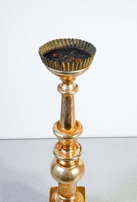 Golden Wooden Candlestick in Gold Leaf, 1700s-OJE-1720327