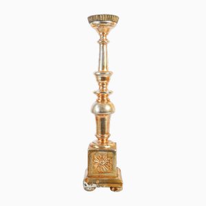 Golden Wooden Candlestick in Gold Leaf, 1700s-OJE-1720327