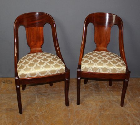 Gondola Chairs in Mahogany, 19th Century, Set of 4-BCR-2035783