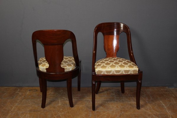 Gondola Chairs in Mahogany, 19th Century, Set of 4-BCR-2035783