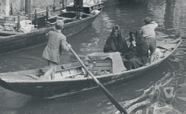 Gondolas, Italy, 1950s, Black & White Photograph-DYV-1239307