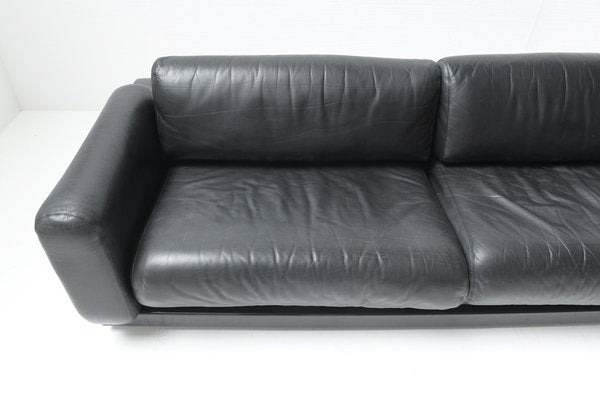 Gradual Lounge Sofa in Black Leather by Cini Boeri for Knoll / Gavina, 1971-ZXL-1396894