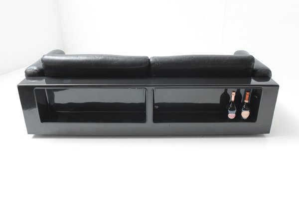 Gradual Lounge Sofa in Black Leather by Cini Boeri for Knoll / Gavina, 1971-ZXL-1396894