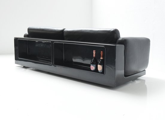 Gradual Lounge Sofa in Black Leather by Cini Boeri for Knoll / Gavina, 1971-ZXL-1396894