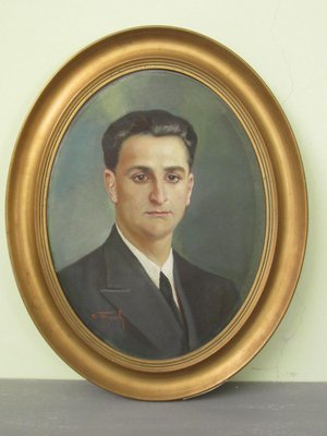 Gragnoli, Oval Portrait, 1936, Oil on Cardboard, Framed-CDG-1389681