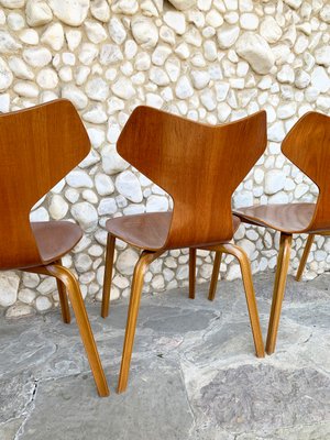 Grand Prix Dining Chairs in Teak by Arne Jacobsen for Fritz Hansen, 1960s, Set of 4-ZM-1285414