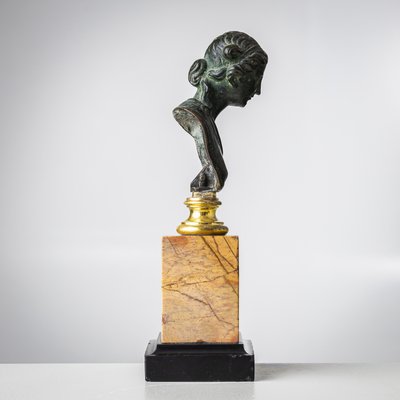 Grand Tour Bust of a Woman, 19th Century, Bronze on Marble Base-VEI-2021311