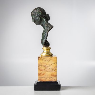 Grand Tour Bust of a Woman, 19th Century, Bronze on Marble Base-VEI-2021311