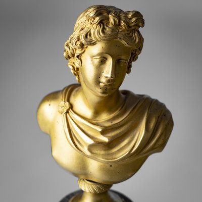 Grand Tour Bust of Apollo Belvedere, 19th Century, Bronze on Marble Base-VEI-2021312