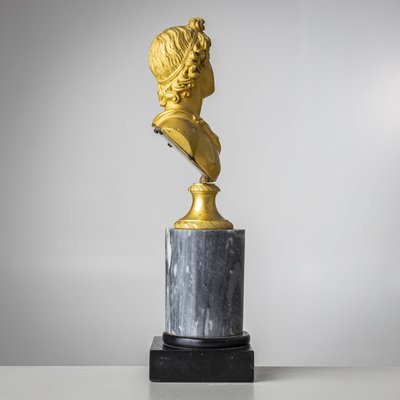 Grand Tour Bust of Apollo Belvedere, 19th Century, Bronze on Marble Base-VEI-2021312