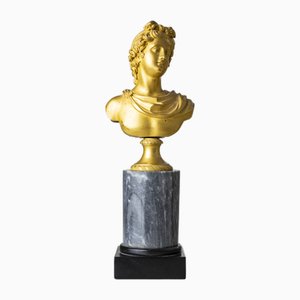 Grand Tour Bust of Apollo Belvedere, 19th Century, Bronze on Marble Base-VEI-2021312