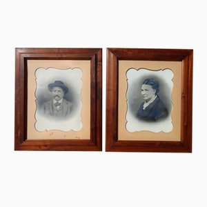 Grandval, Portraits, 1911, Charcoal Drawings, Set of 2-ABK-2022468