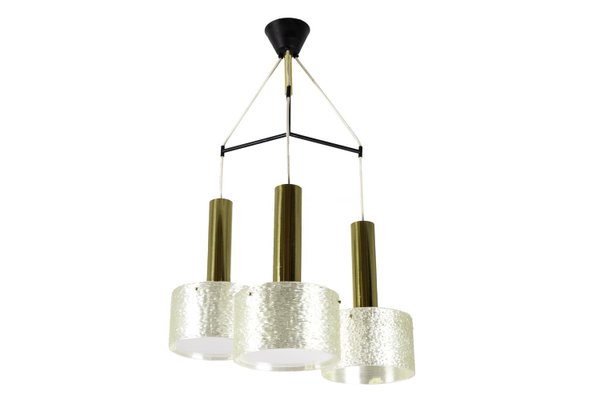 Granite Resin and Gilt Brass Chandelier, 1950s-CEJ-711825