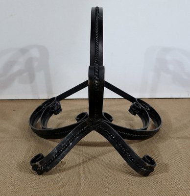 Granite & Wrought Iron Tripod Pedestal Table, 1970s-RVK-1313878