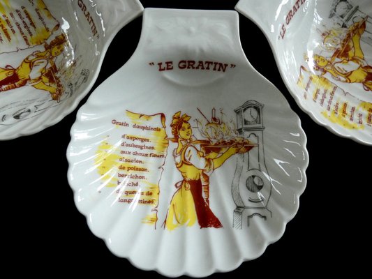 Gratin Serving Plates from Apilco, France, 1970s, Set of 6-ZPI-1702839