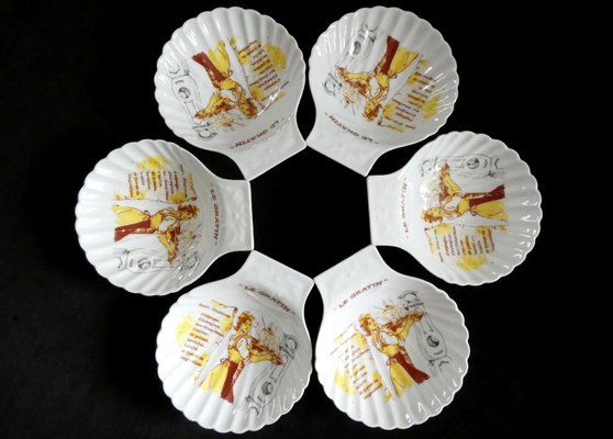 Gratin Serving Plates from Apilco, France, 1970s, Set of 6-ZPI-1702839