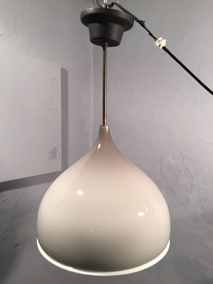 Gray and Milk Glass Ceiling Lamp by Alessandro Pianon for Vistosi-OHK-951327