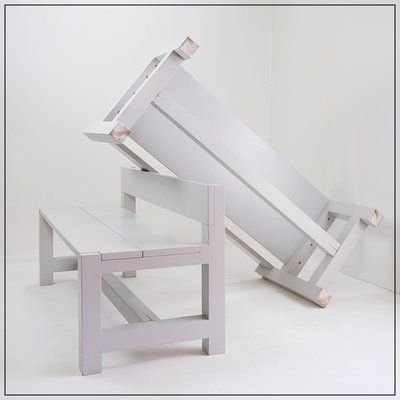 Gray Benches by Claire Bataille & Paul Ibens, Set of 2-NYF-2019038