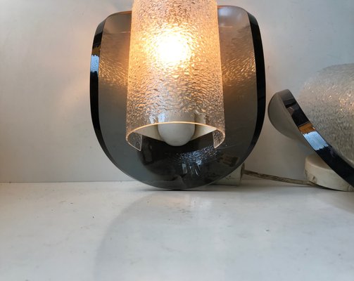 Gray Bend Acrylic Glass Sconces from Sönnico Oslo, 1970s, Set of 2-LCR-713638