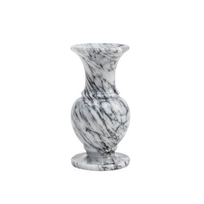 Gray Carrara Marble Turned Vase-FSD-1430890