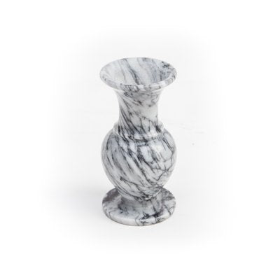 Gray Carrara Marble Turned Vase-FSD-1430890