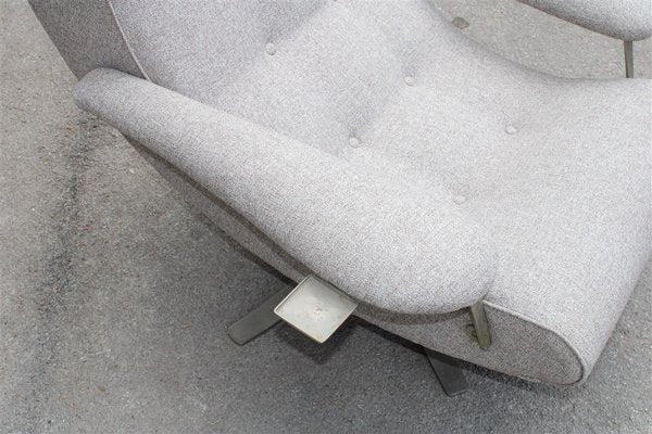 Gray Fabric Swivel Lounge Chair by Guido Bonzani for Tecnosalotto, 1970s-EH-675727