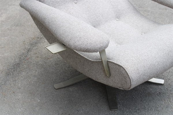 Gray Fabric Swivel Lounge Chair by Guido Bonzani for Tecnosalotto, 1970s-EH-675727