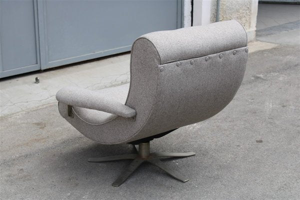 Gray Fabric Swivel Lounge Chair by Guido Bonzani for Tecnosalotto, 1970s-EH-675727