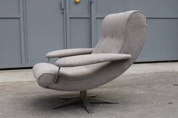 Gray Fabric Swivel Lounge Chair by Guido Bonzani for Tecnosalotto, 1970s-EH-675727