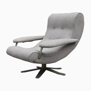 Gray Fabric Swivel Lounge Chair by Guido Bonzani for Tecnosalotto, 1970s-EH-675727